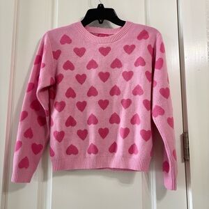 Pink Heart Pattern Sweater